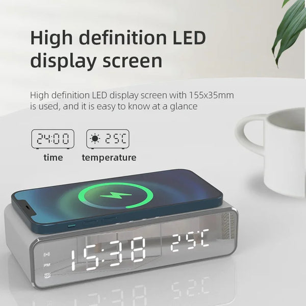 Wireless Charger LED Time Alarm Clock