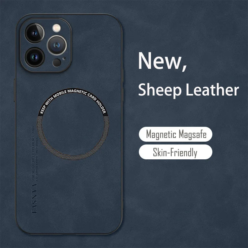 Magsafe Sheepskin Leather iPhone Case
