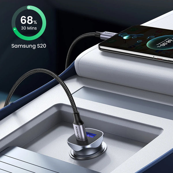 30W Quick Charge Car Adapter for iPhone & Android