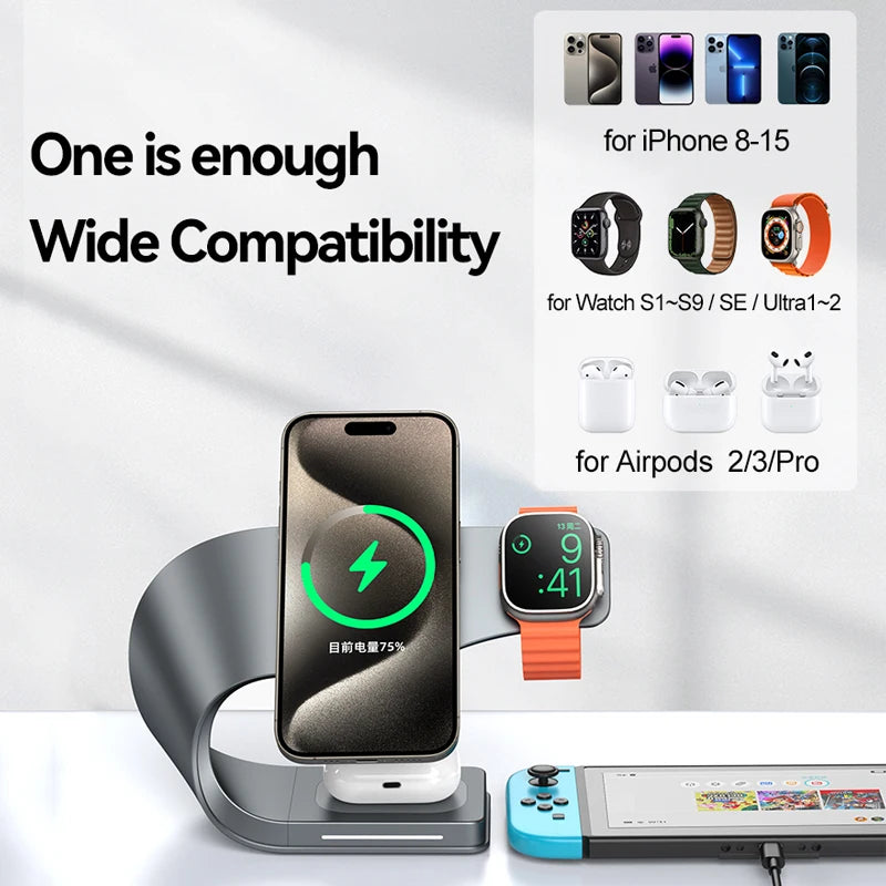 4-in-1 Metal Shell  Wireless Charging Station