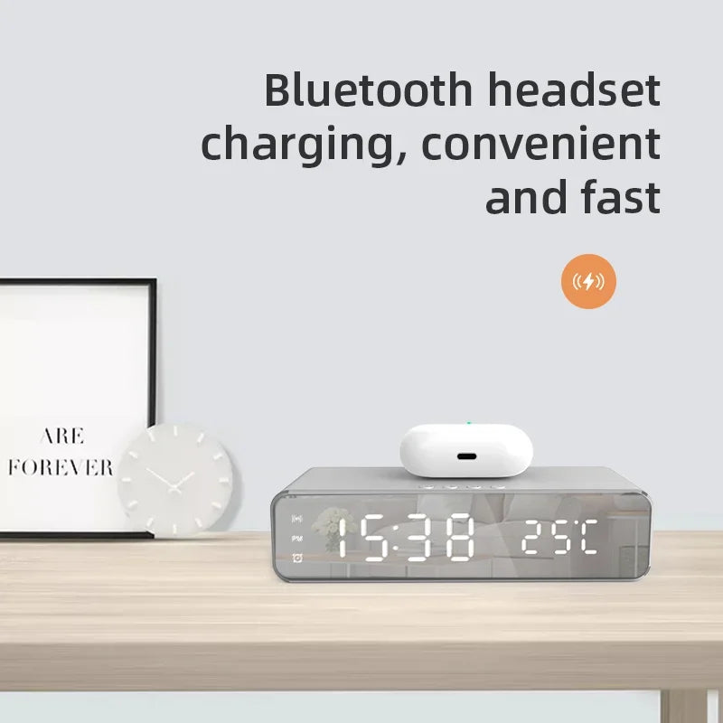 Wireless Charger LED Time Alarm Clock