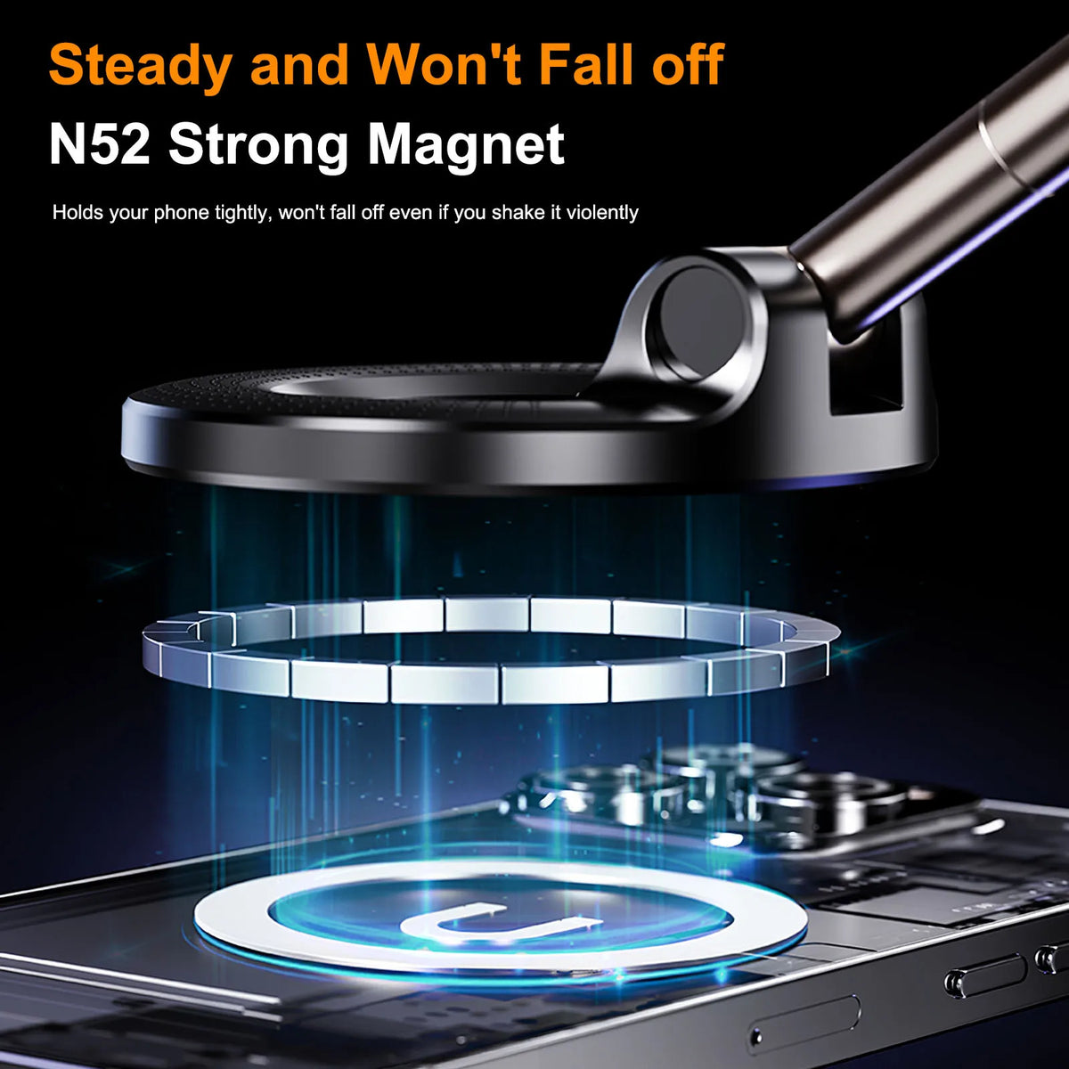 Foldable Vacuum Magnetic Car Phone Holder