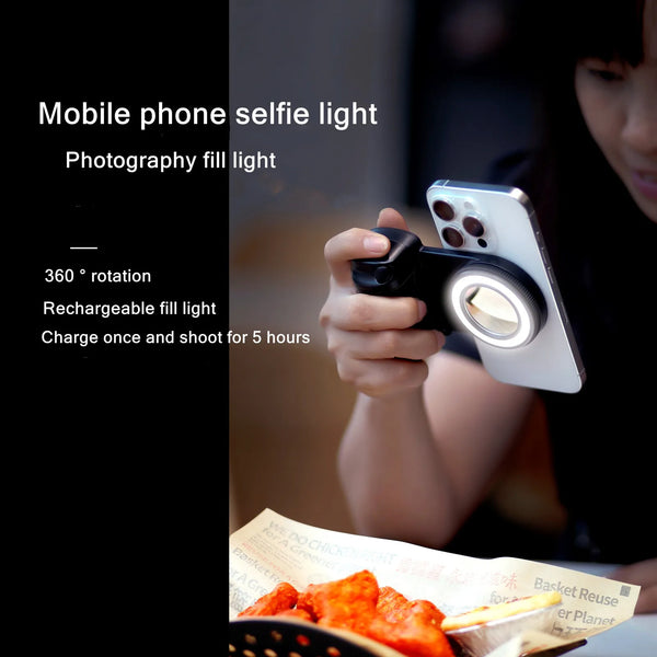 Magnetic Selfie Photo Grip with LED Light