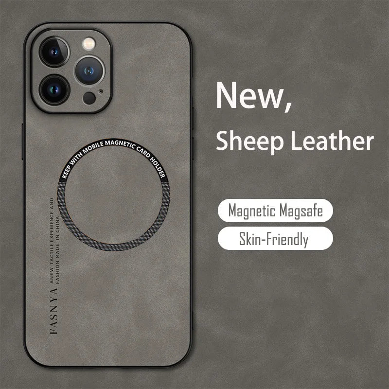 Magsafe Sheepskin Leather iPhone Case