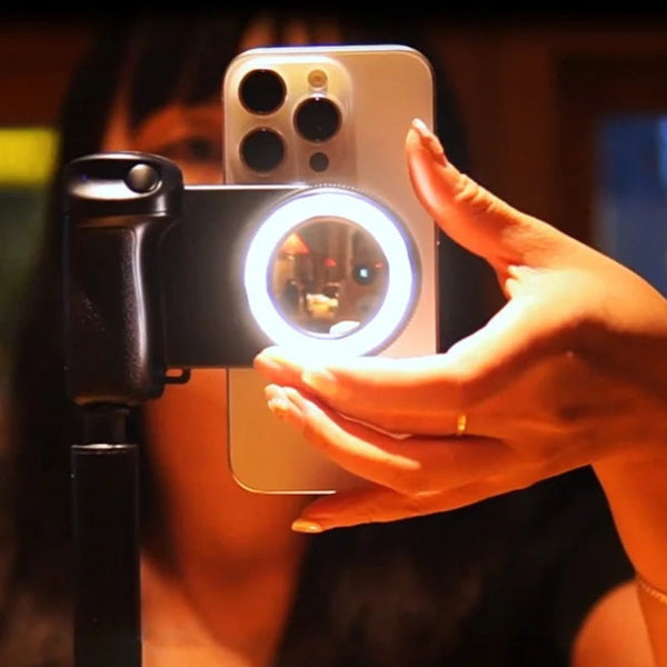 Magnetic Selfie Photo Grip with LED Light