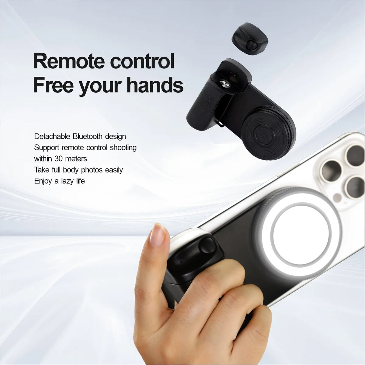 Magnetic Selfie Photo Grip with LED Light