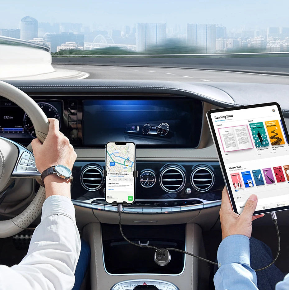 30W Quick Charge Car Adapter for iPhone & Android