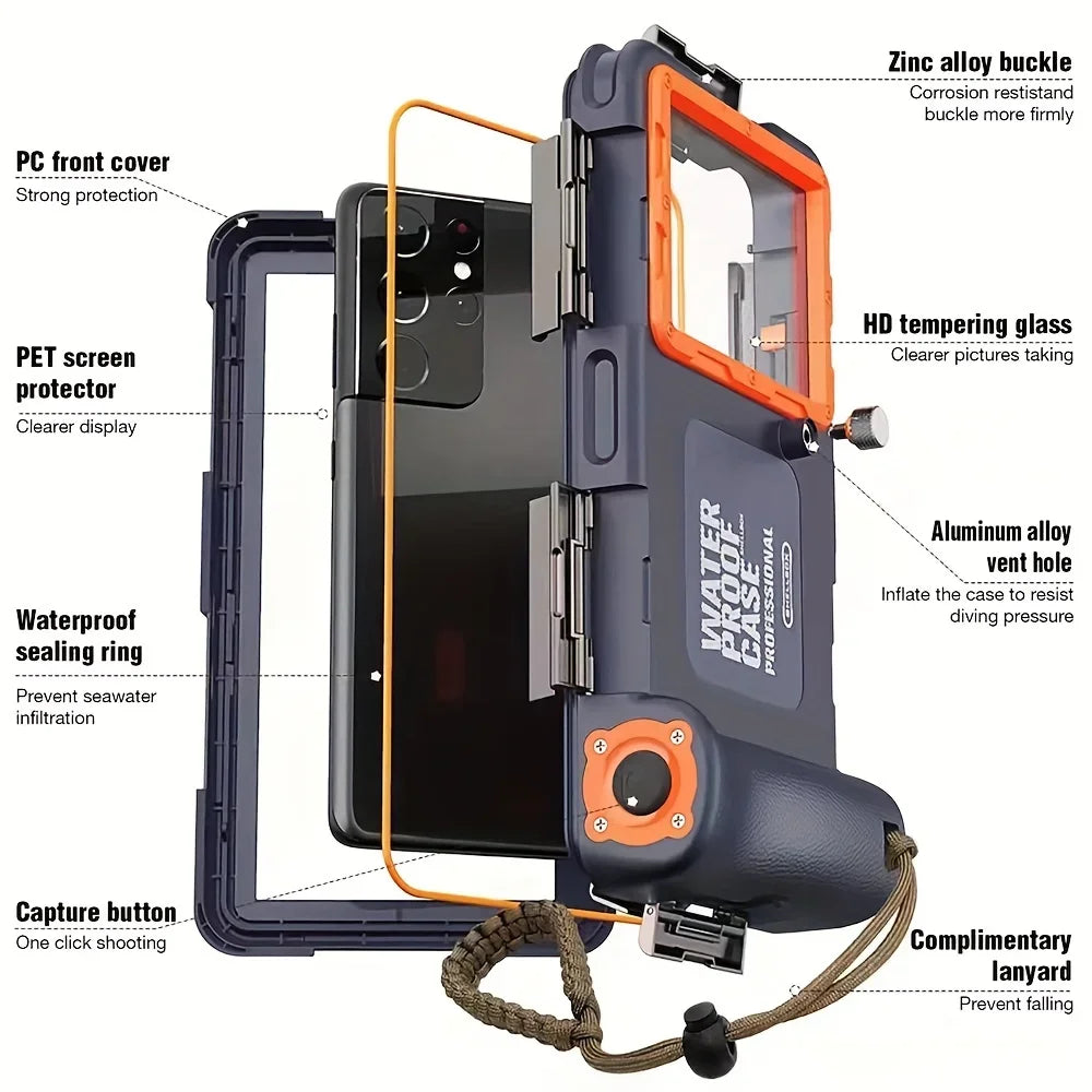 Underwater Waterproof Phone Case with Lanyard