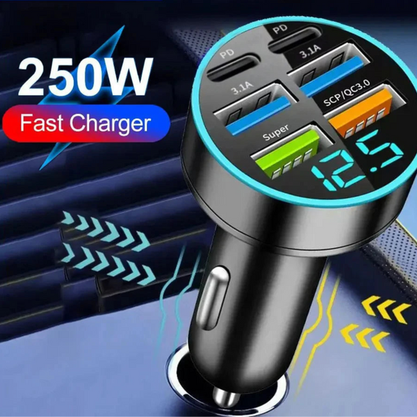 250W Fast USB & Type-C Car Charger