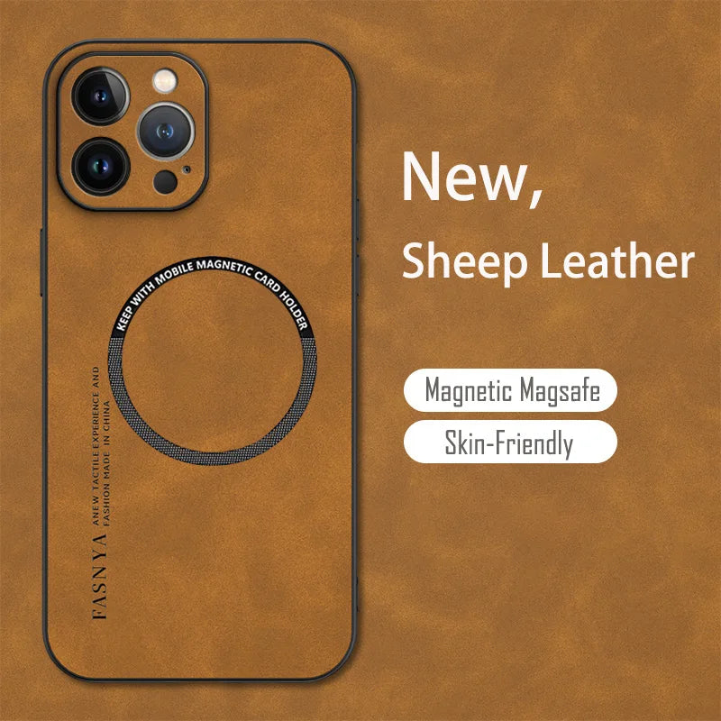 Magsafe Sheepskin Leather iPhone Case