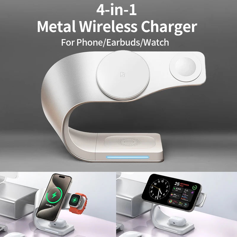 4-in-1 Metal Shell  Wireless Charging Station