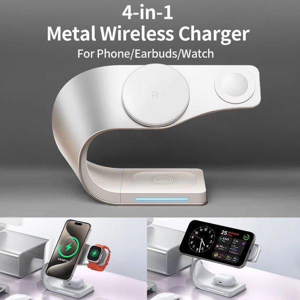 4-in-1 Metal Shell  Wireless Charging Station