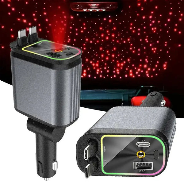 4-in-1 Super Fast Car Charger with Starry Light