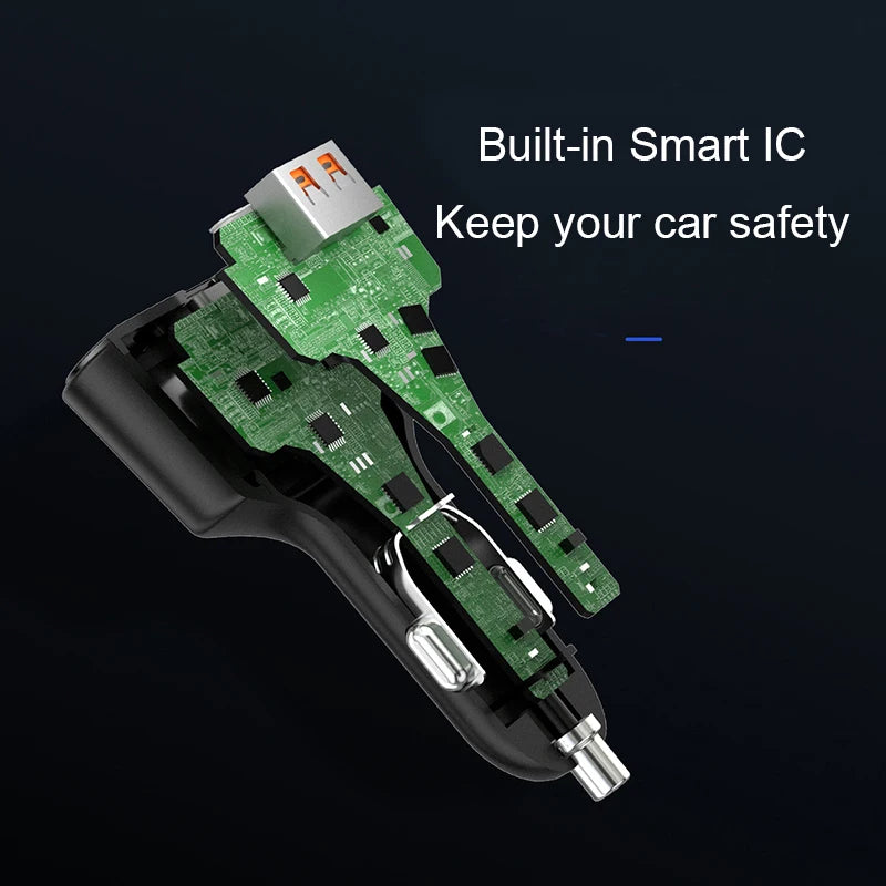 200W Super Fast 3-Port Car Charger