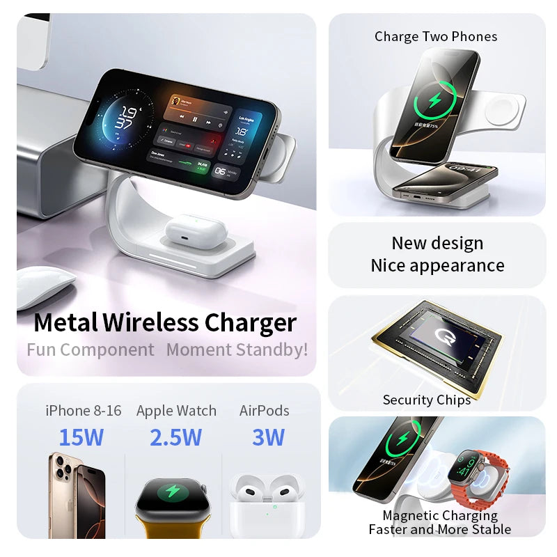 4-in-1 Metal Shell  Wireless Charging Station