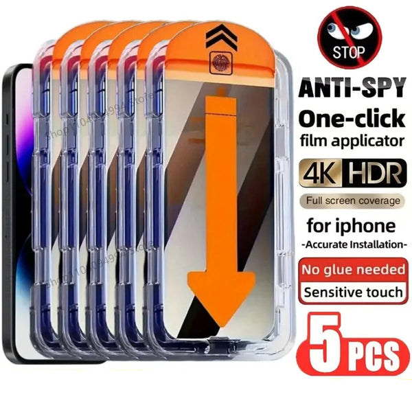 5Pcs Anti-Spy Privacy iPhone Screen Protector