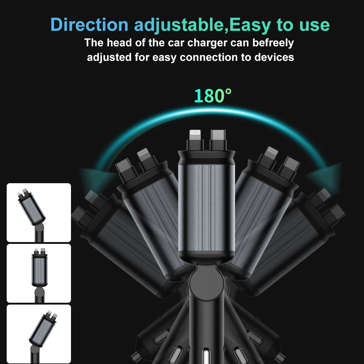 4-in-1 Super Fast Car Charger with Starry Light