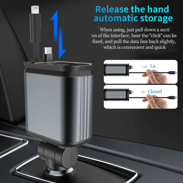 4-in-1 Super Fast Car Charger with Starry Light