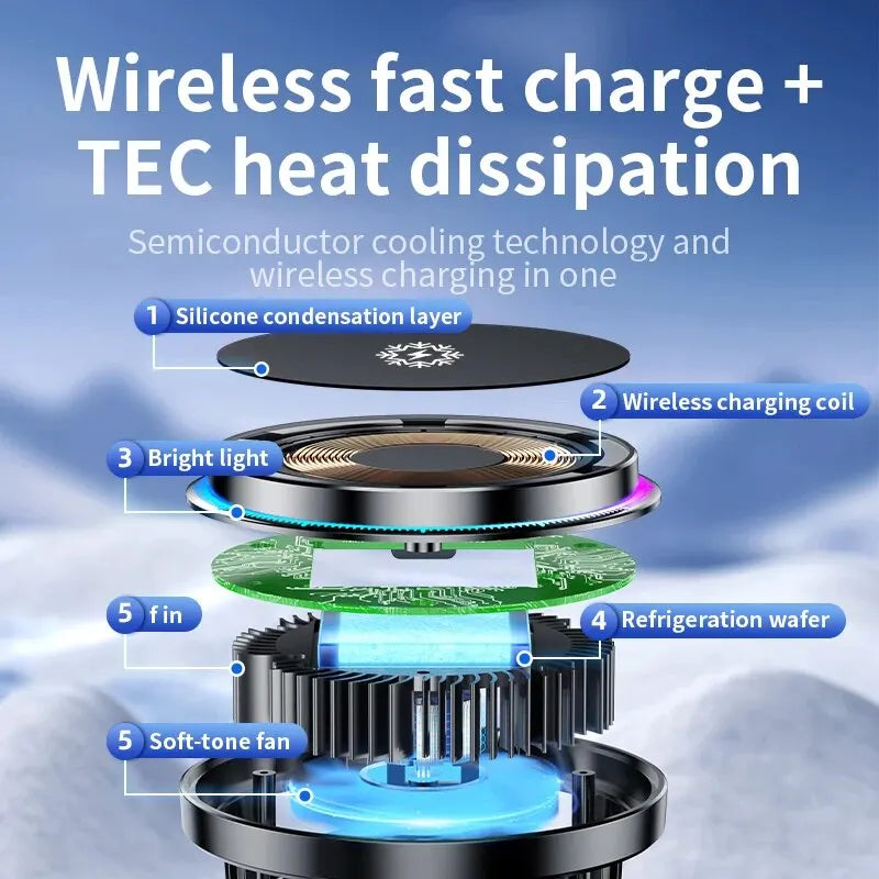Ice Cooling Magnetic Wireless Car Charger
